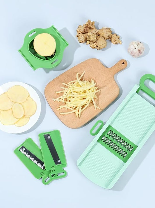 6 Blades Mandoline Slicer with Hand Guard Multifunctional Mandoline Food Slicer Foldable Mandoline Vegetable Slicer Professional Vegetable Chopper Potato Slicer for Fruits Vegetables
