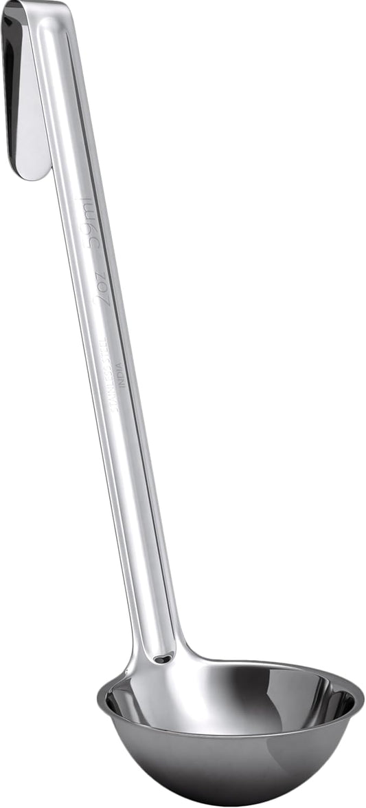 Super Sturdy, Ergonomic 2 Oz. Soup Ladle 1 Pk. Stainless Steel Ladles with Long Handles. Best Kitchen Accessories for Stirring, Portioning and Serving Soups, Chili and Stew in Restaurants and at Home