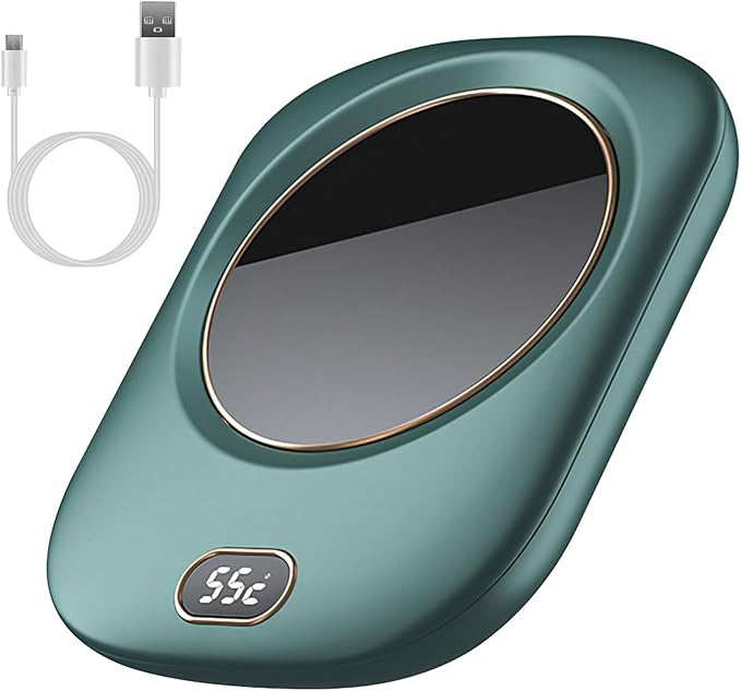 USB Coffee Mug Warmer Electric Cup Warmer for Desk Wired Milk Beverage Cup Heater Heating Plat with 3 Temperature Setting for Office Home (Green)