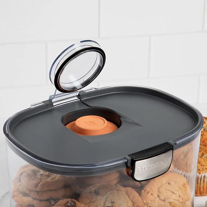 Progressive ProKeeper International Airtight Food Storage Container with Terracotta Disk for Freshness, Stackable & Dishwasher Safe, Ideal for Cookies, Baked Goods, & More, 5 Quart