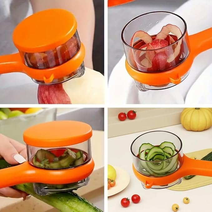2 PCS Peeling Knife with Storage Box, Upgrade Peeler with Container, Double-sided Stainless Steel Blades Peel Faster, Durable Fruit Peeler for Camping, Home Kitchen, Anti-Slip Grip for Safe Use