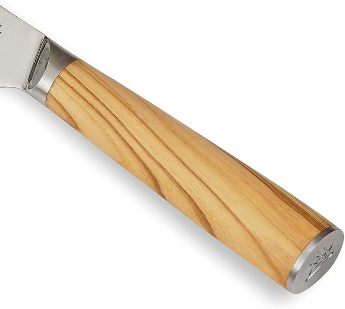 Wakoli Oribu Damascus Paring Knife – Full Tang Kitchen Knife | 3.4-Inch Blade Made of 67-Layer Damascus Steel with AUS-10 Core | Ergonomic Olive Wood Handle | Sharp & Durable