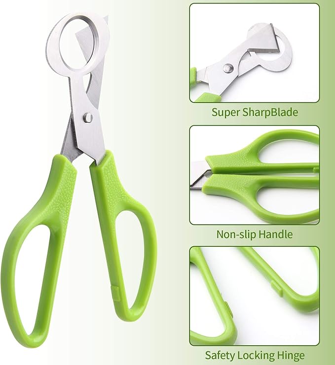 6Pcs Quail Egg Cutter Scissors Kitchen Egg Shears Tool (Green)