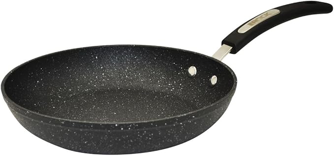Starfrit The Rock Terra 26cm (10'') Ceramic Non-Stick Fry Pan - Thick Aluminum Base - PFAS Free - Easy to Clean - Black Marble