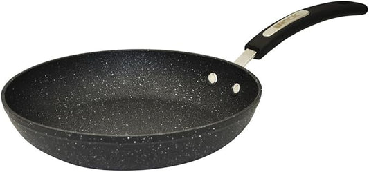 Starfrit The Rock Terra 26cm (10'') Ceramic Non-Stick Fry Pan - Thick Aluminum Base - PFAS Free - Easy to Clean - Black Marble