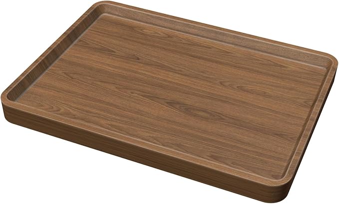 Serving Tray, 16x12in Food Drinks Tray Rustic Rectangular Tray Decorative Serving Platter for Ottoman, Breakfast in Bed, Dinner, Coffee Tablecch