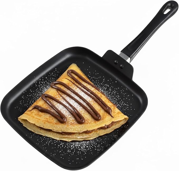 Quick-Heat Nonstick Aluminum Griddle Pan, Large Flat Skillet for Pancakes, Bacon, Eggs, Easy Clean Cookware, Gas Electric Ceramic Glass Top, Family Weekend Brunch, RV Camping, Gifting for Home Cooks