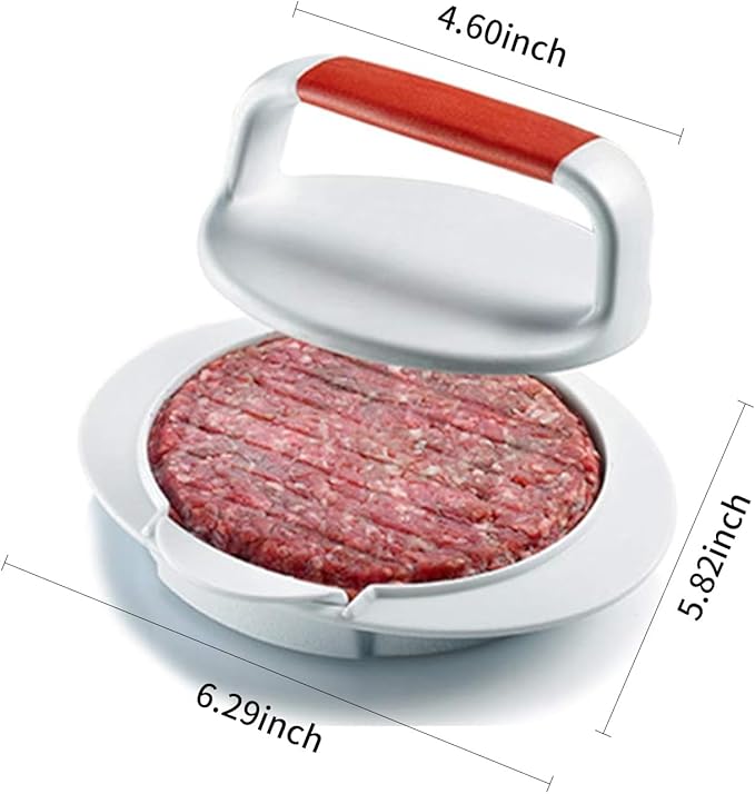 QELEG Non Stick Burger Press, Hamburger Maker Mold, BBQ Patty Juicy Regular Beef Maker Round