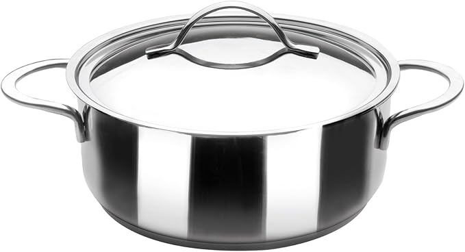 IBILI Noah Casserole with Lid, Stainless Steel, Silver, 32 x 32 x 7 cm
