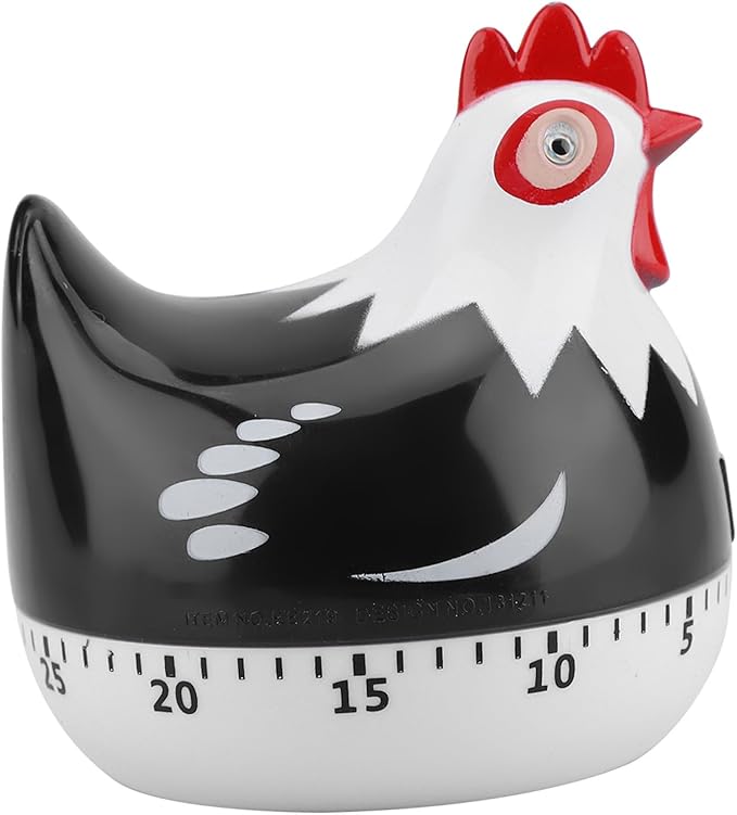 Chicken Pattern Timer, Kitchen Timer Reminder Cooking Countdown Timer for Cooking Baking Timer (Black)