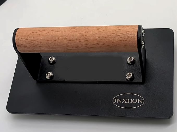 Kitchen Tools Smashed Burger Press 2.3lbs Heavy-Duty Smash Bacon Press Equipped with Heat-Resistant Wooden Handle (8INCH X 4.7INCH)