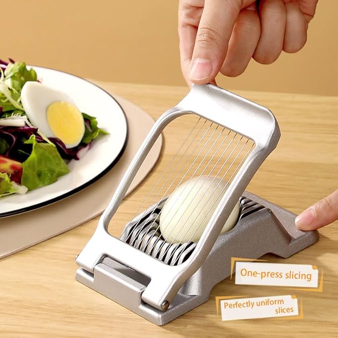 Egg Slicer for Hard Boiled Eggs Egg Cutter Strawberry Slicer Heavy Duty Aluminium Tomato Slicer Stainless Steel Wire Multipurpose Egg Slicer Dicer Fruit slicer for Kitchen and Dining