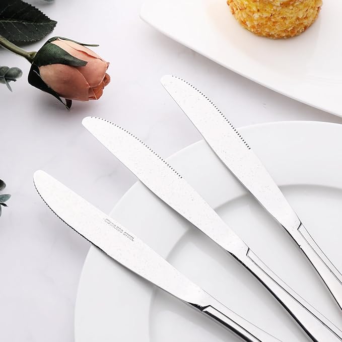 Cand Stainless Steel Dinner Knives, Set of 16, Flatware Table Knife Set