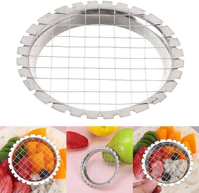 1PCS Stainless Steel Food Cutter - Egg Slicer, Fruit Cube Cutter, Salad and Tomato Slicer for Hard Boiled Eggs and Potatoes