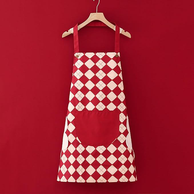 DILLMAN 2 Pack Floral Aprons with Pocket Blooming Womens Waterproof Adjustable Cooking Aprons Kitchen Gardening Salon