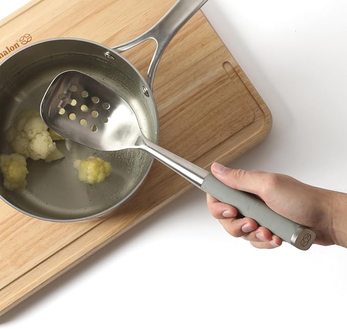 Calphalon Edge Stainless Steel Slotted Kitchen Spoon - Taupe