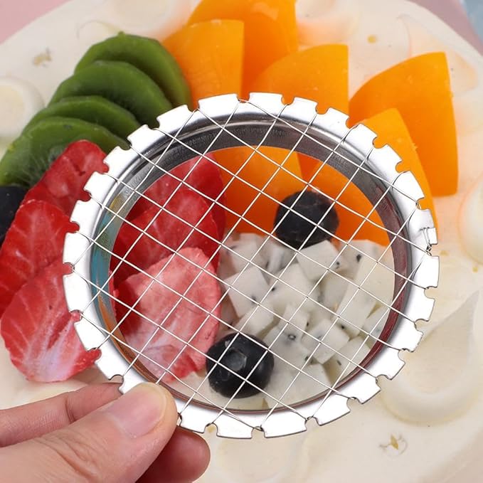 1PCS Stainless Steel Food Cutter - Egg Slicer, Fruit Cube Cutter, Salad and Tomato Slicer for Hard Boiled Eggs and Potatoes