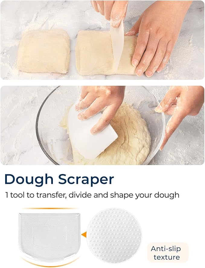 Banneton Bread Proofing Baskets Set of 2, 11" Round & 12" Oval Sourdough Proofing Baskets with Sourdough Bread Baking Supplies (Plastic)