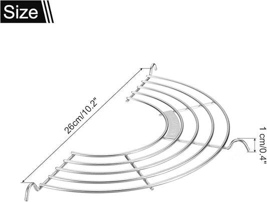 uxcell 2pcs Oil Drain Rack Semi-circular Draining Drying Rack Stainless-Steel Tempura Strainers for Home Baking Cooking Grilling Oil Drip Filter Fried Food, Silver(26cm/10.2in Long)