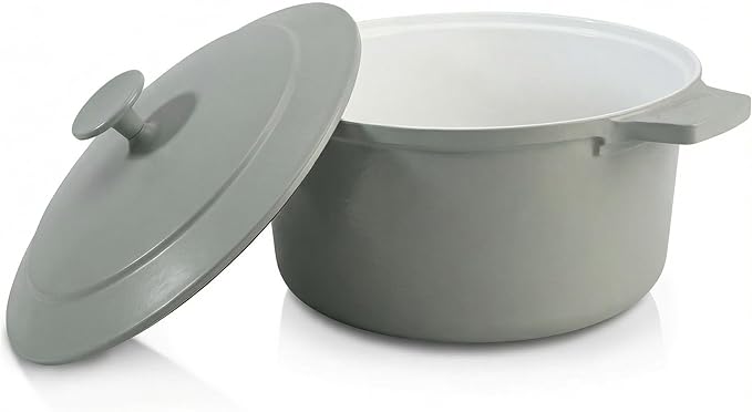 Gotham Steel 5 Qt Dutch Oven Pot with Lid, Nonstick Ceramic Dutch Oven Stock Pot, 10 in 1 Cooking Pot & Dutch Oven for Bread Baking, Stovetop Oven & Dishwasher Safe, Sage Green