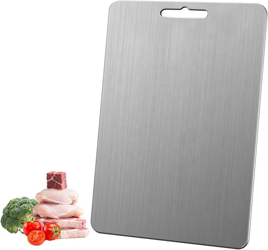 Titanium Cutting Board for Kitchen, 16''×11'' Double Sided Food-Grade Chopping Board for Cutting Meat Vegetable Fruit, Knife-Friendly & Dishwasher Safe for Kitchen