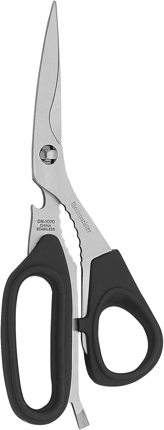 Messermeister 8.5-Inch Take-Apart Utility Shears, Black - Includes Screwdriver, Nut Cracker, Jar Lid Opener/Gripper, Bottle Opener & Bone + Twig Cutter - Suitable for Right-Handed Users