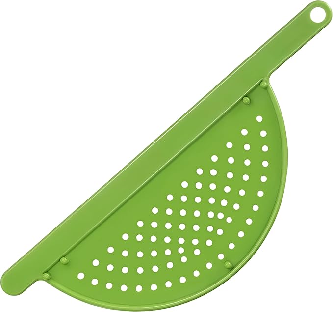 Handheld 13" Pot Strainer – Food Strainer for Pasta, Vegetables & More – BPA-Free Plastic with Anti-Slip Pegs – Fits Most Pots and Pans (2)