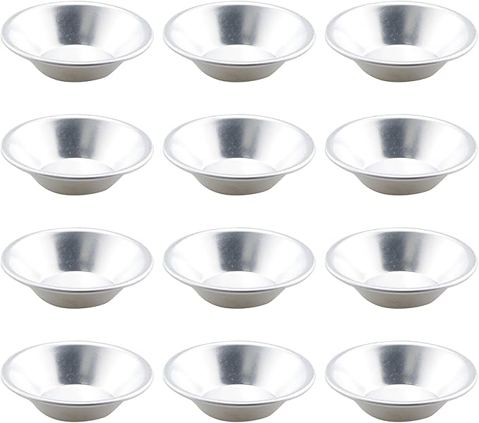 TAODAN 12PCS Aluminum Alloy Pudding Baking Moldlings Kitchen Baking Tool Tart Moldlings Suitable for Quiche and Pies