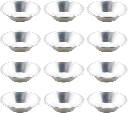 TAODAN 12PCS Aluminum Alloy Pudding Baking Moldlings Kitchen Baking Tool Tart Moldlings Suitable for Quiche and Pies
