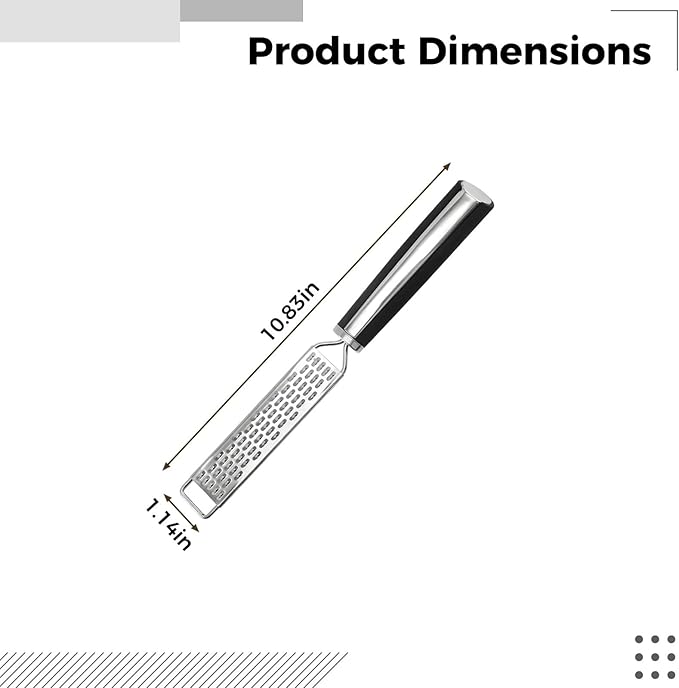 Lemon Zester and Citrus Grater, Reusable Metal Cheese Grater, Ergonomic Design