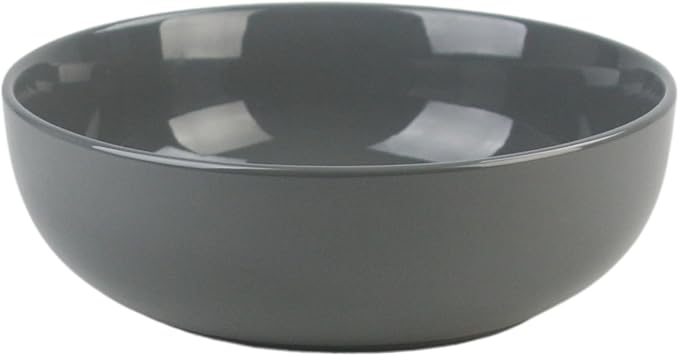 10 Strawberry Street Coupe Stoneware 9.5"/70oz Serving Bowl, Dark Gray