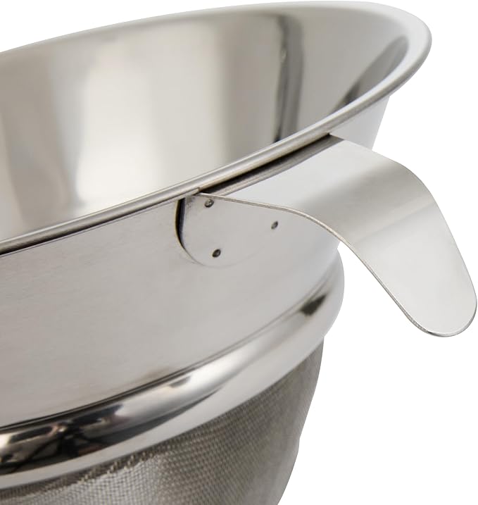 Restaurantware Chinois Strainer 1 Count 8" Stainless Steel Bouillon Cone with Extra Fine Mesh China Cap Strainer for Sauces, Stocks, Soups, Broths, Sifting, Sieving, Professional Kitchen Tools