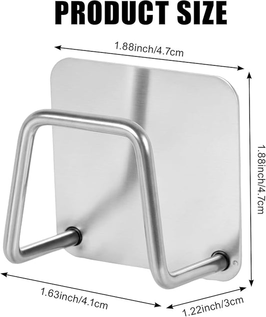 Under Cabinet Cutting Board Holder – 12 Pack Pot Lid & Chopping Board Organizer Rack, Stainless Steel Adhesive Storage for Kitchen Cabinets & Counter, No Drilling Required (Silver)