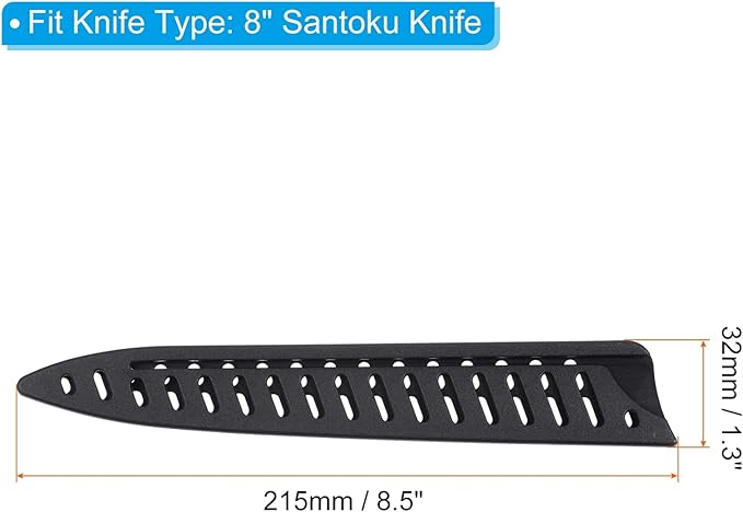 PATIKIL PP Safety Knife Cover Sleeves for 8" Carving Knife, 2 Pack Knives Edge Guard Blade Protector Universal Knife Sheath Portable for Kitchen, Black