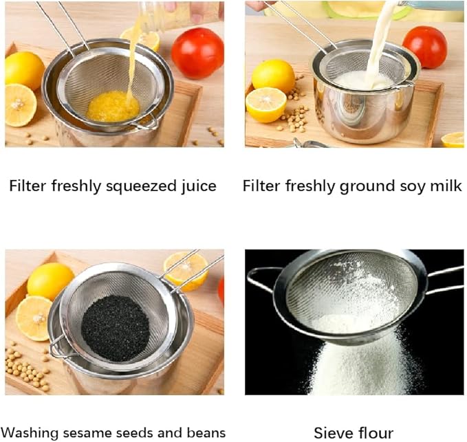 Multifunctional Stainless Steel Filter Spoon, 3-Piece Fine Mesh Milter, Stainless Straniners, Easy to Clean. Safe, Durable, and Versatile.