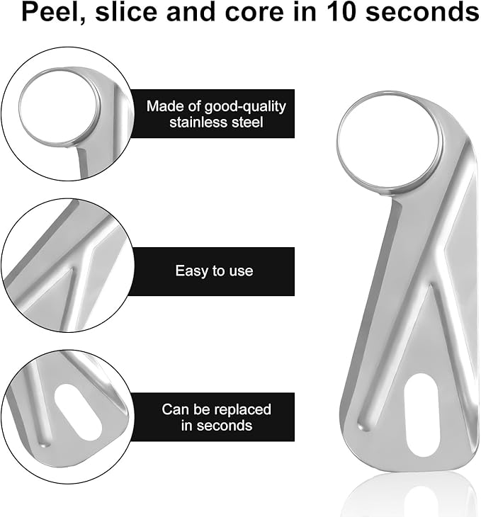 8pcs Apple Peeler Replacement Accessories, Fruit Peeler Machine Replacement Blade Apple Peeling Corer Blades Apple Cutter Apple Peeler Parts Universal Replacement Blades for Apple Potato