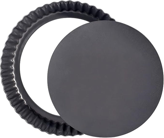Mooisco 9 Inch Fluted Tart Pan Fruit Pie Pans With Removable Base Nonstick Coating Tarts Molds for Baking Supply For Pizza Tartlet Cake Quiche