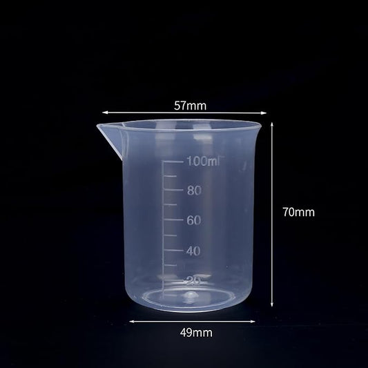 6pcs 3.4oz/100ml Plastic Measuring Cups Plastic Graduated Cup Transparent Scale Resin Clear Graduated Epoxy Mixing Jugs for Kitchen Cooking Medicine Measure Tool