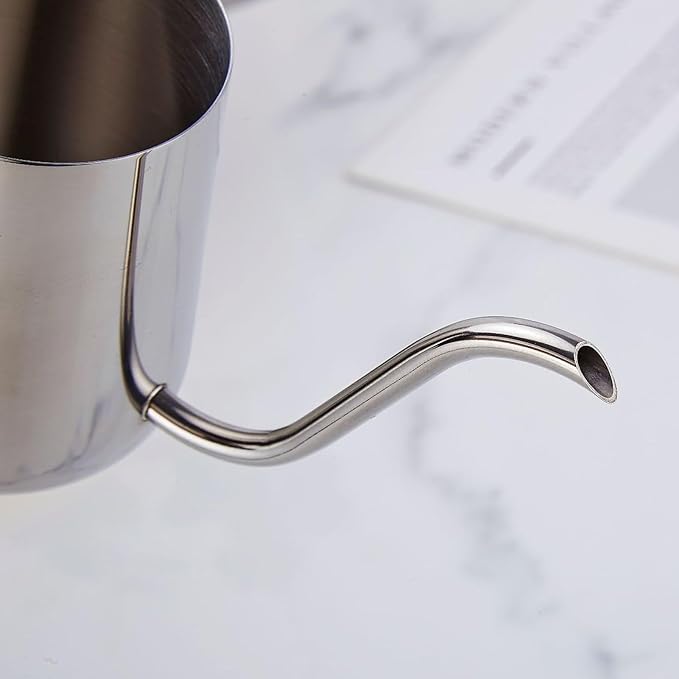 Pour Over Coffee Kettle, Gooseneck Kettle, 304 Stainless Steel, 350ML, for Camping, Outdoor, and Travel Use, Durable, Compact Design with Gooseneck Spout for Precision Brewing