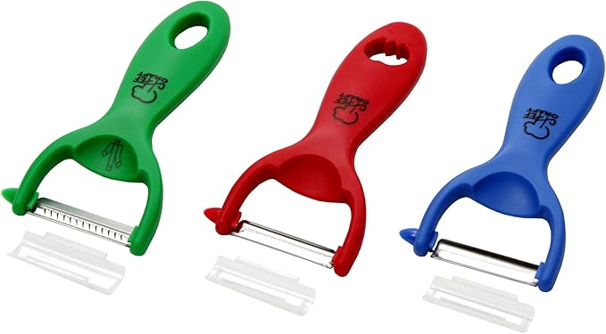 Chef Craft Select Vegetable Peeler Set, 3 piece set, Green/Red/Blue