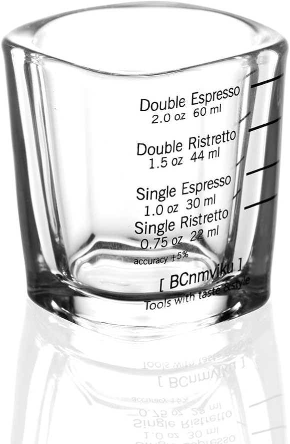 Espresso Shot Glass Liquid Heavy Sturdy Shot Glasses Measuring cup Wine Glass 1 Pack 2oz/60ml By BCnmviku(Sturdy 1Pack)