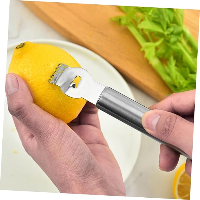 Luxshiny 3pcs Stainless Steel Lemon Slicer Multi-purpose Fruit Peeler and Grater Easy to Clean Kitchen Tool for Citrus Vegetables and More Kitchen Accessory