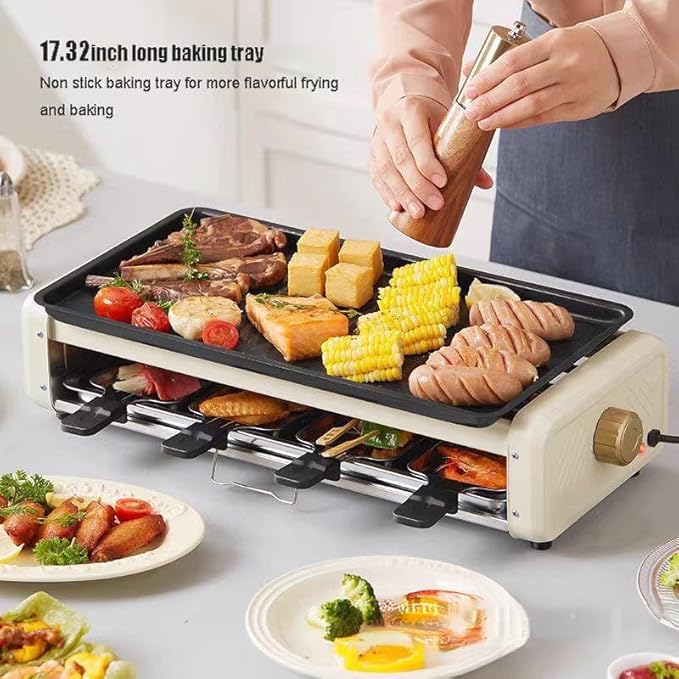 5L Electric Hot Pot Grill, Indoor Smokeless Multi-Layer BBQ and Boiling Cooker with Baking Tray, Large Capacity for 1-8 People, Mandarin Duck Double Flavor Design