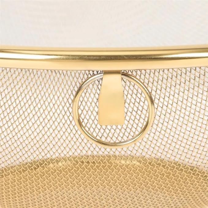 2-Pack Gold Stainless Steel Mesh Colander Set - Versatile Kitchen Strainers for Fruit, Sink, Rice - Fine Mesh Strainer Baskets for Efficient Food Drainage - Rust-Resistant and Durable