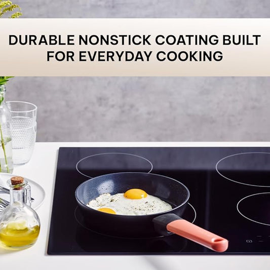 Brabantia Tasty+ 8” Nonstick Frying Pan – PFAS/PFOA/PTFE Free Ceramic Skillet with Stay‑Cool Handle, Easy Clean, Even Heating, Ideal for Eggs & Small Meals