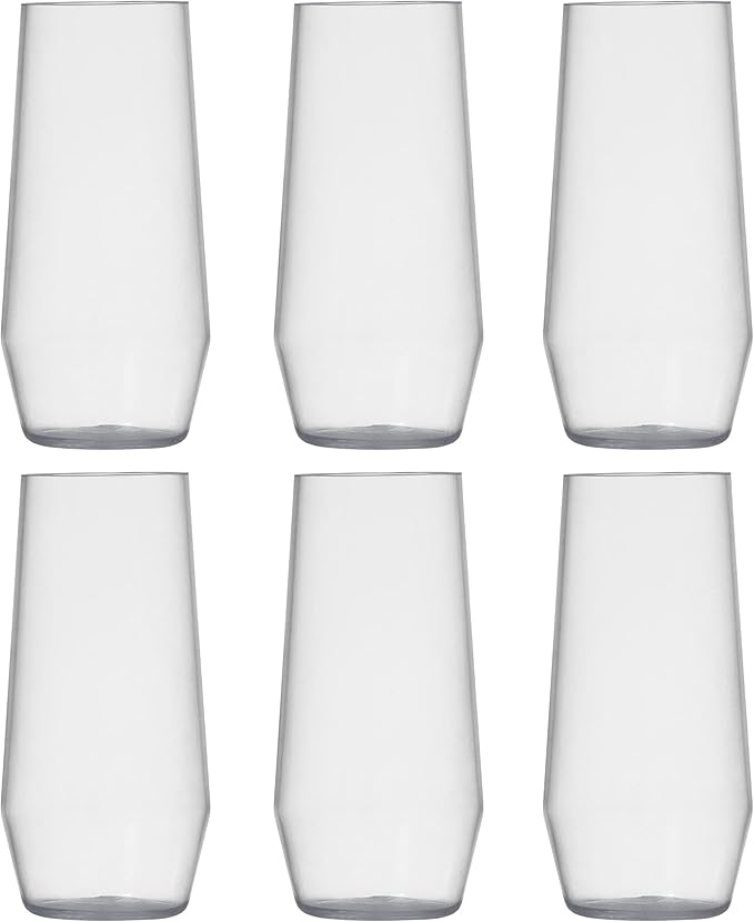 Fortessa Sole Outdoor Shatter Resistant BPA Free Premium Copolyester Plastic Drinkware, Iced Tea Glass, 18 Ounce (Set of 6)