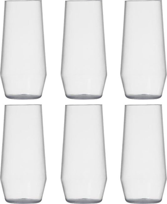 Fortessa Sole Outdoor Shatter Resistant BPA Free Premium Copolyester Plastic Drinkware, Iced Tea Glass, 18 Ounce (Set of 6)