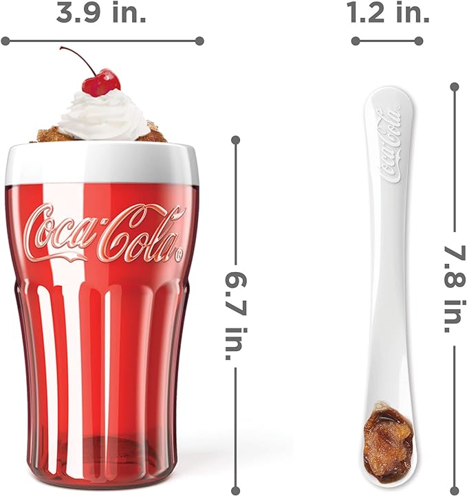 ZOKU Coca-Cola Float & Slushie Maker, Retro Make and Serve Cup with Freezer Core Creates Single-serving Smoothies, Slushies and Milkshakes in Minutes, BPA-free