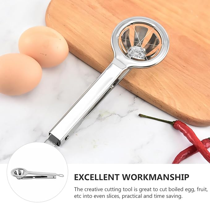 Multifunctional Stainless Steel Egg Cutter and Handheld Egg Slicer 304 Food-Grade Material Convenient Kitchen Gadget for Hard-Boiled and Cooking Supplies