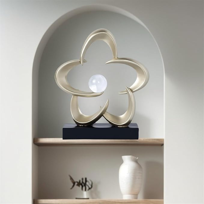 Abstract Sculpture Art Home Decor Accents Modern Decorative Objects for Living Room Shelf Coffee Table TV Stand Cabinet Office Decor Accents (Gold A)
